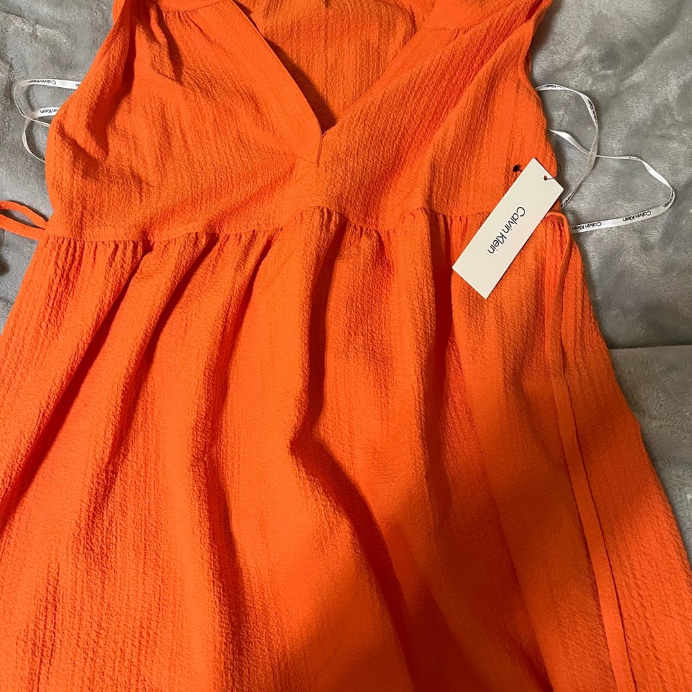 Calvin Klein Orange Sleeveless Dress